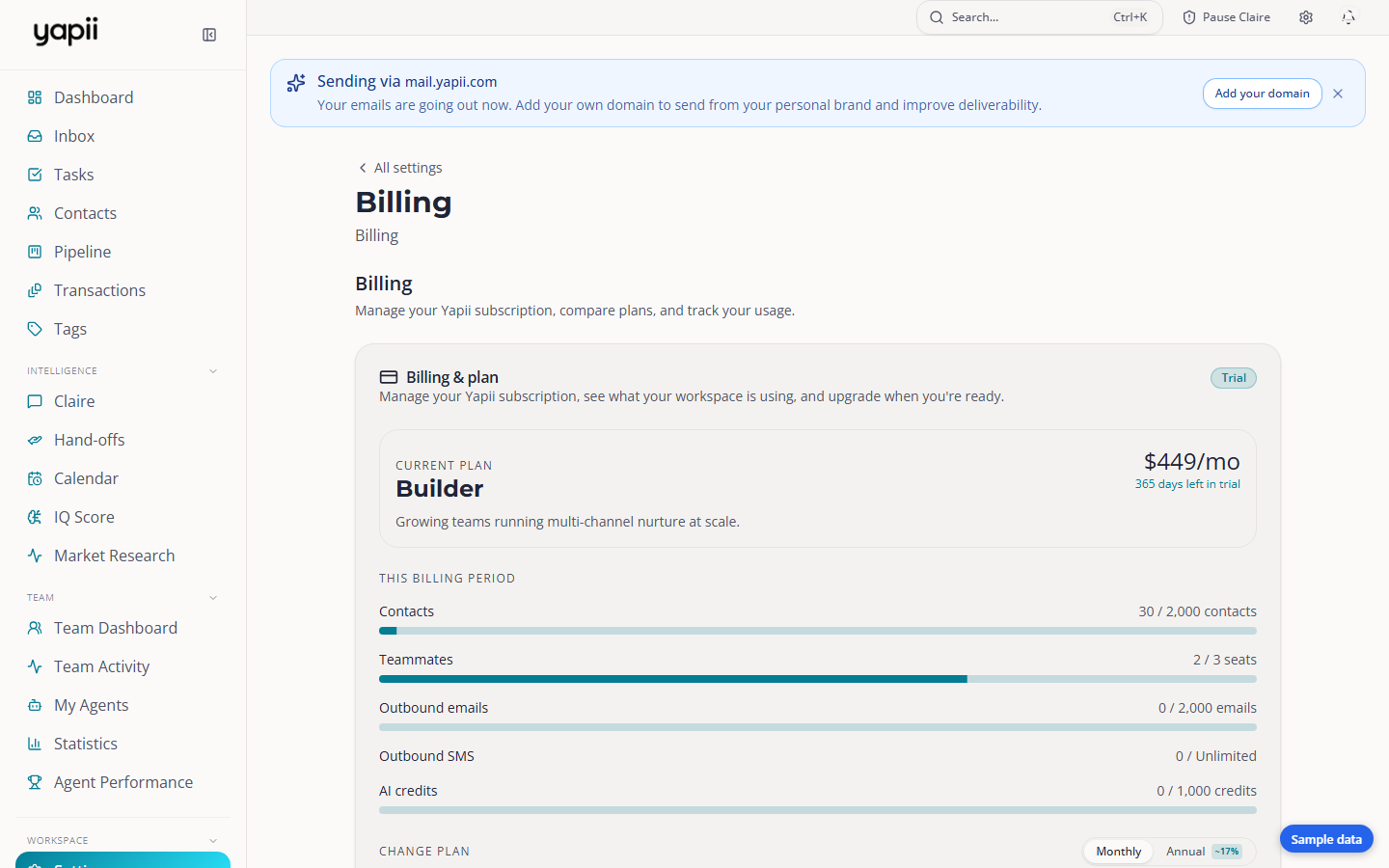Your plan and billing