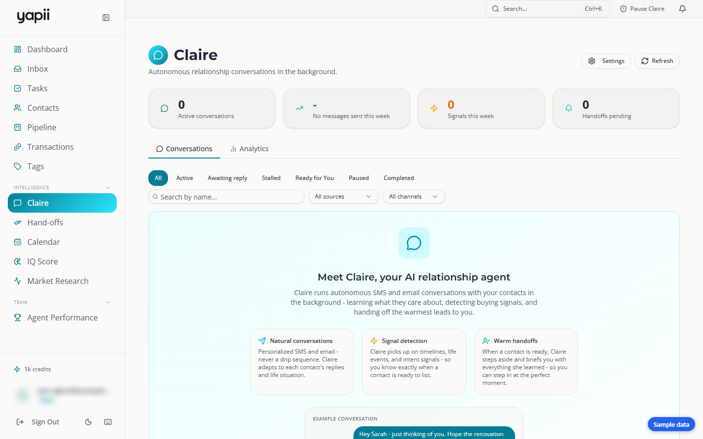 The Claire page